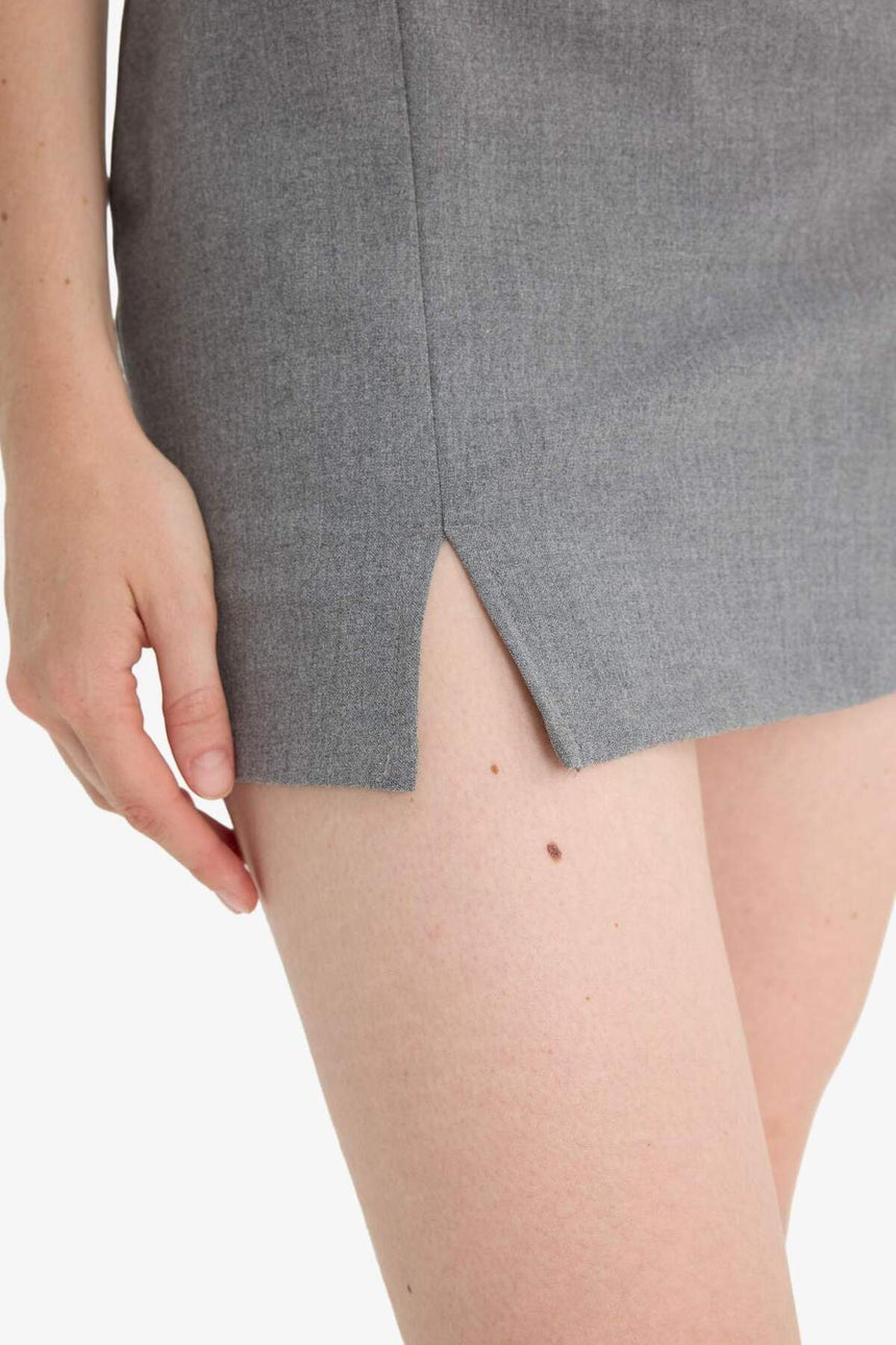 Defacto Kadın Woven Skirt D5112AX - Gri