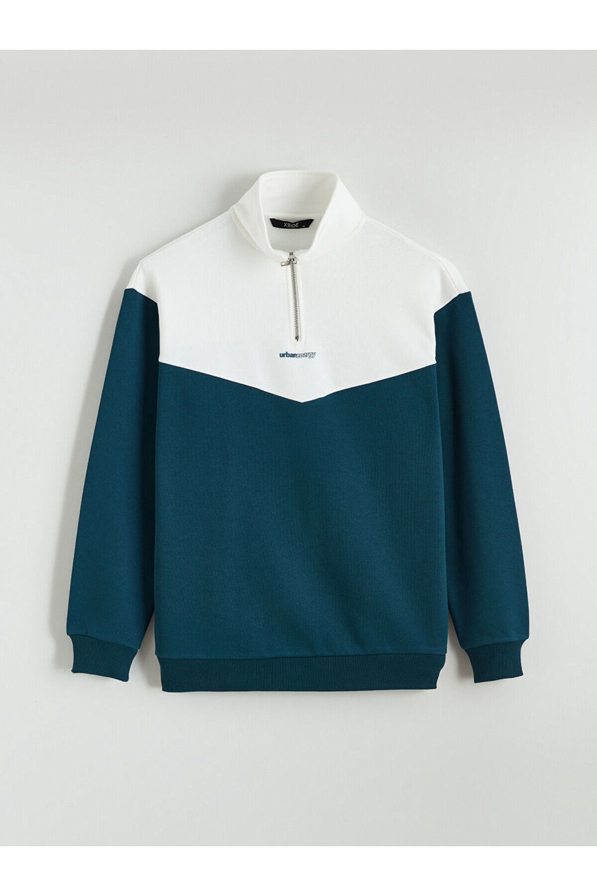 LC Waikiki Erkek Sweatshirt W5GL45E8 - Petrol Mavisi