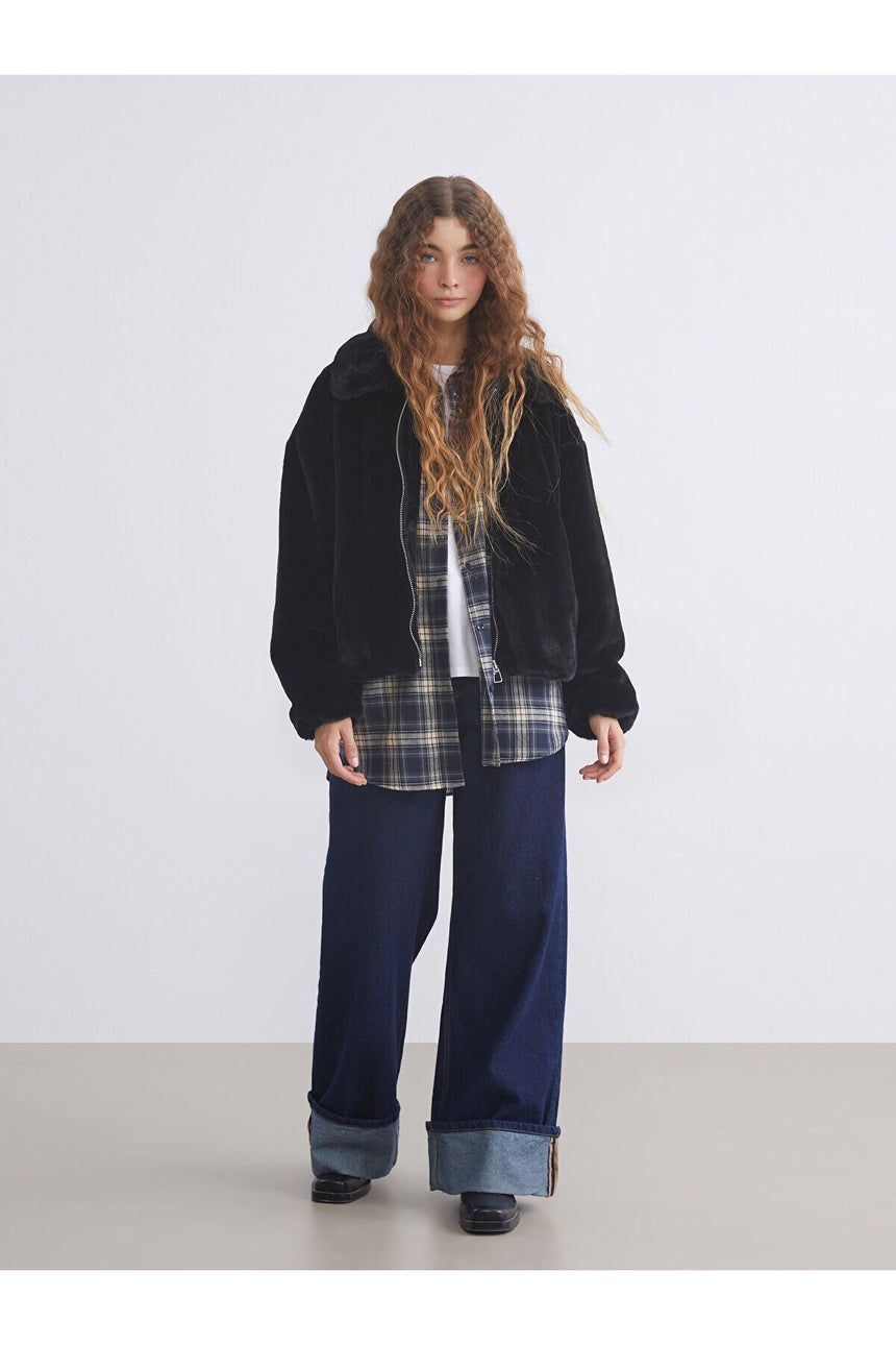LC Waikiki Kadın Oversize Kaban W5DP06B8 - Siyah