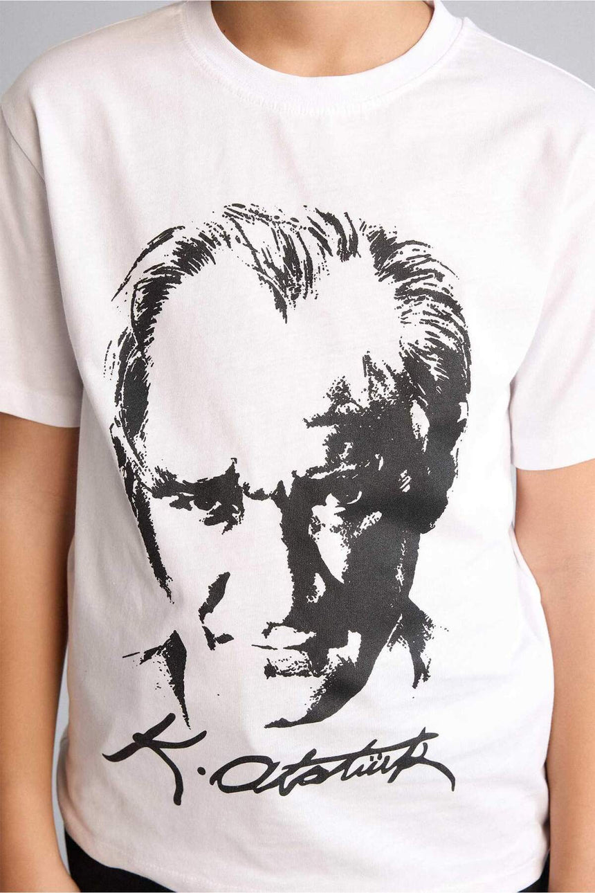 Defacto Çocuk Short Sleeve T-Shirt B6938A8 - Beyaz