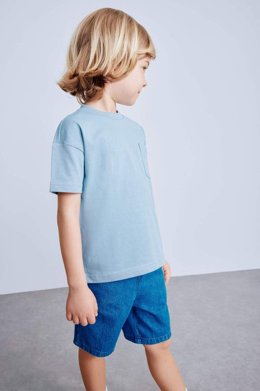 DeFacto Çocuk Kısa Kollu T-Shirt B7005A5 - Mavi