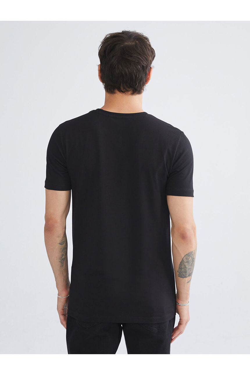 LC Waikiki Erkek Kısa Kollu Slim Fit Büyük Beden T-Shirt W5LG59B8 - Siyah