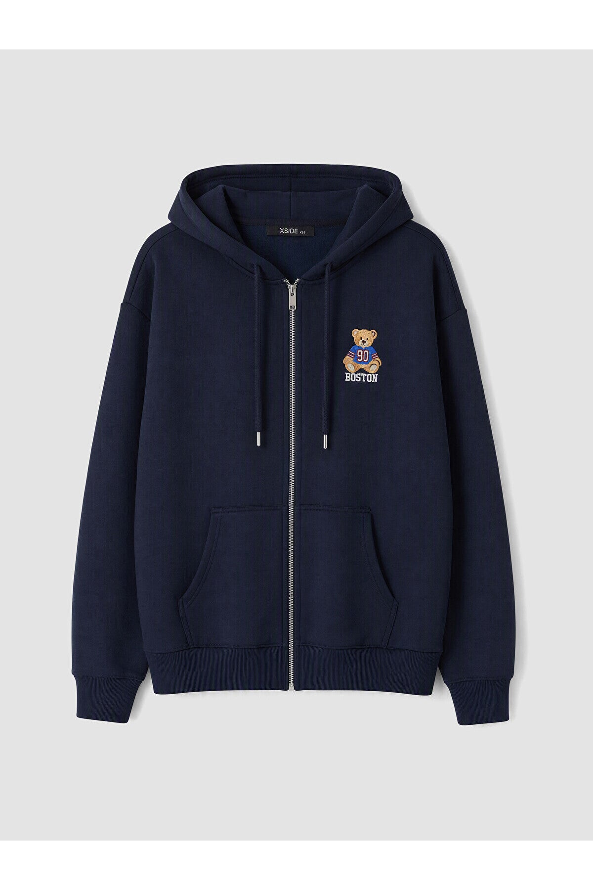 LC Waikiki Kadın Nakışlı Oversize Sweat Hırka W6Y753B8 - Koyu Lacivert