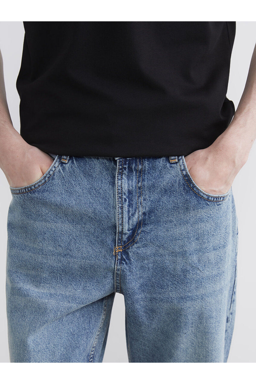 LC Waikiki Erkek Baggy Jean Pantolon S6CY81B8 - İndigo Mavi