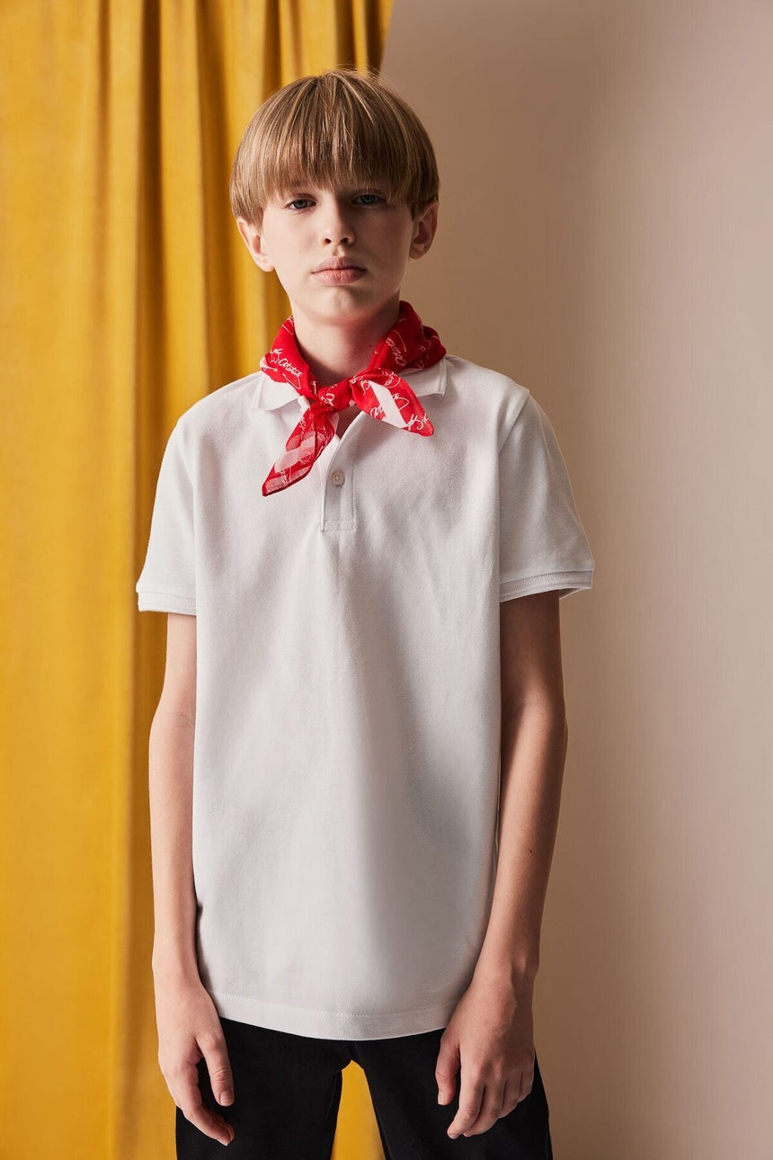 DeFacto K1689A6 Çocuk Polo Yaka T-Shirt - Beyaz