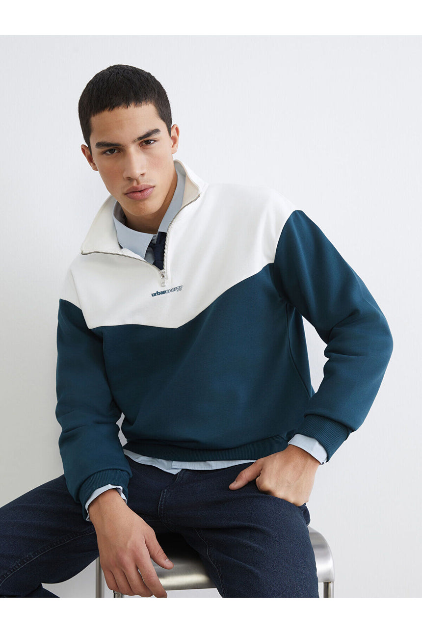 LC Waikiki Erkek Sweatshirt W5GL45E8 - Petrol Mavisi