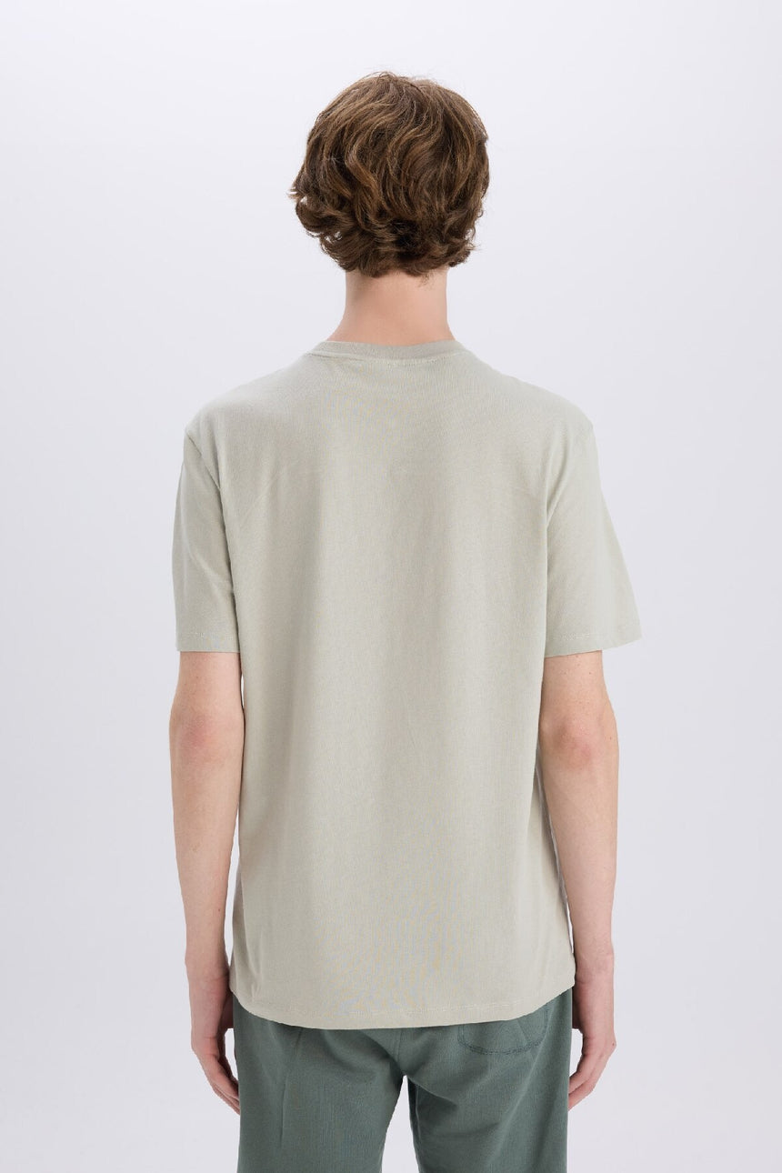 Defacto Erkek T-Shirt V7699Az - Açık Haki Yeşili