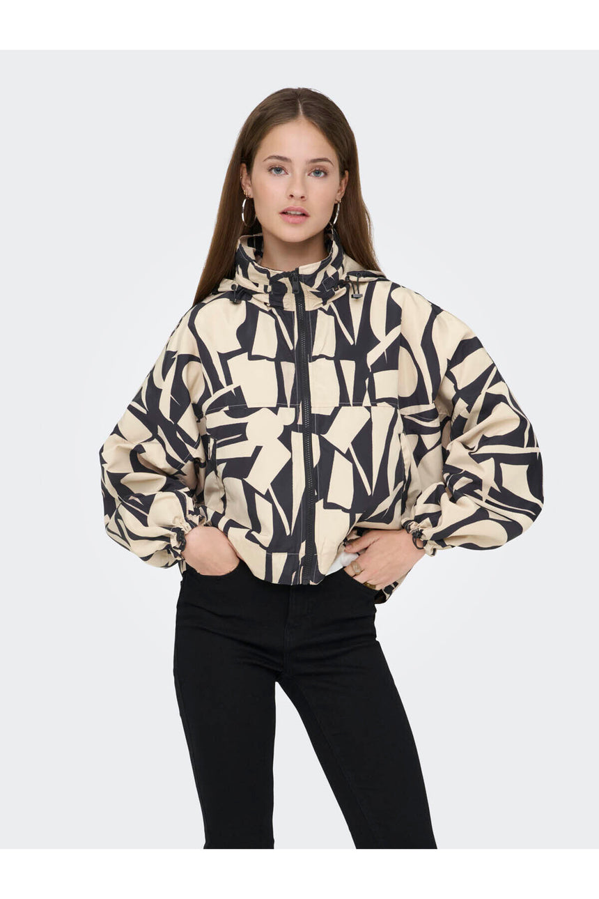 ONLY ONLBETTY BATSLEEVE LIFE AOP JACKET OTW 15281509 - Kahverengi/ Bej