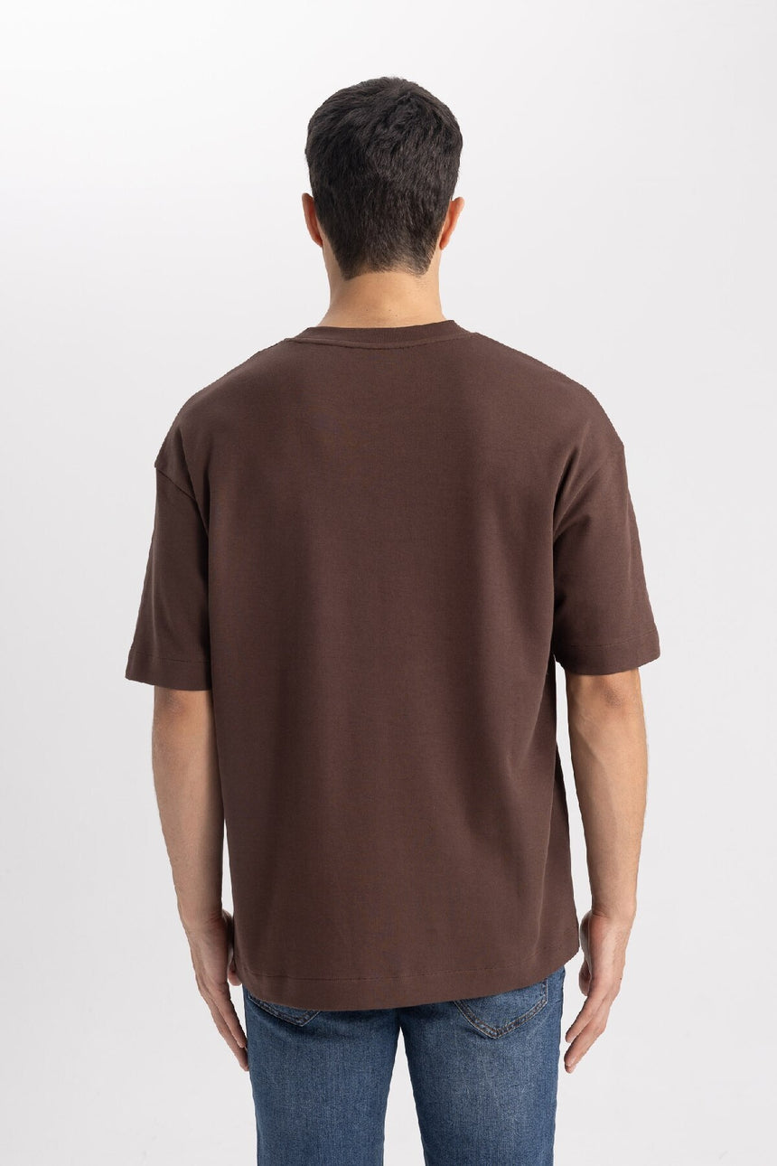 DEFACTO ERKEK T3661AZ T-SHIRT - Kahverengi