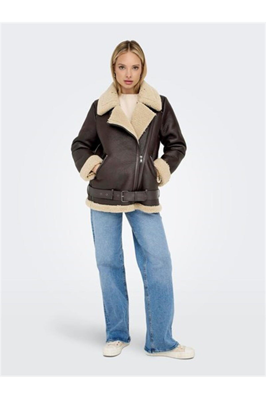 only onlnewlis faux leather aviator cc otw 15300262 - Gri/ Kahverengi