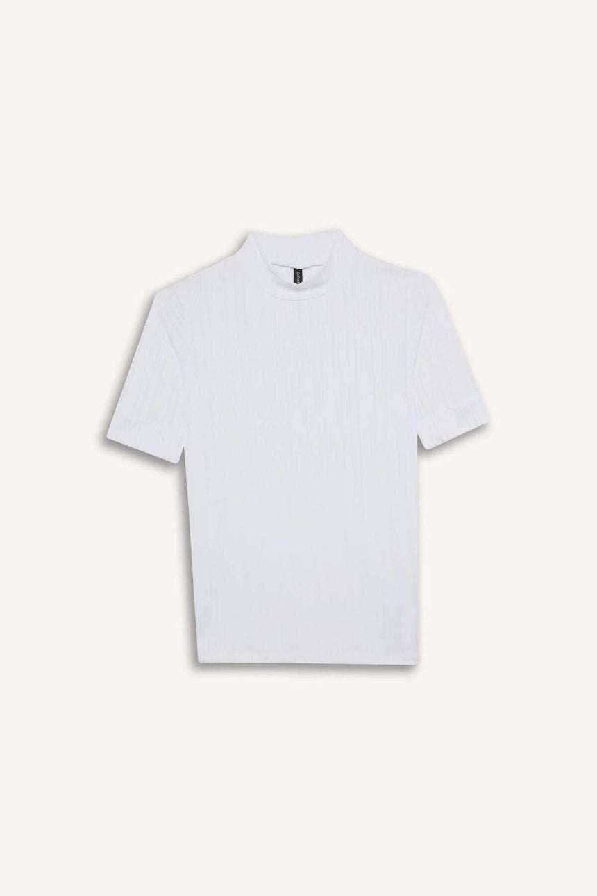 DeFacto Kadın Kısa Kollu T-Shirt B1177AX - Ekru