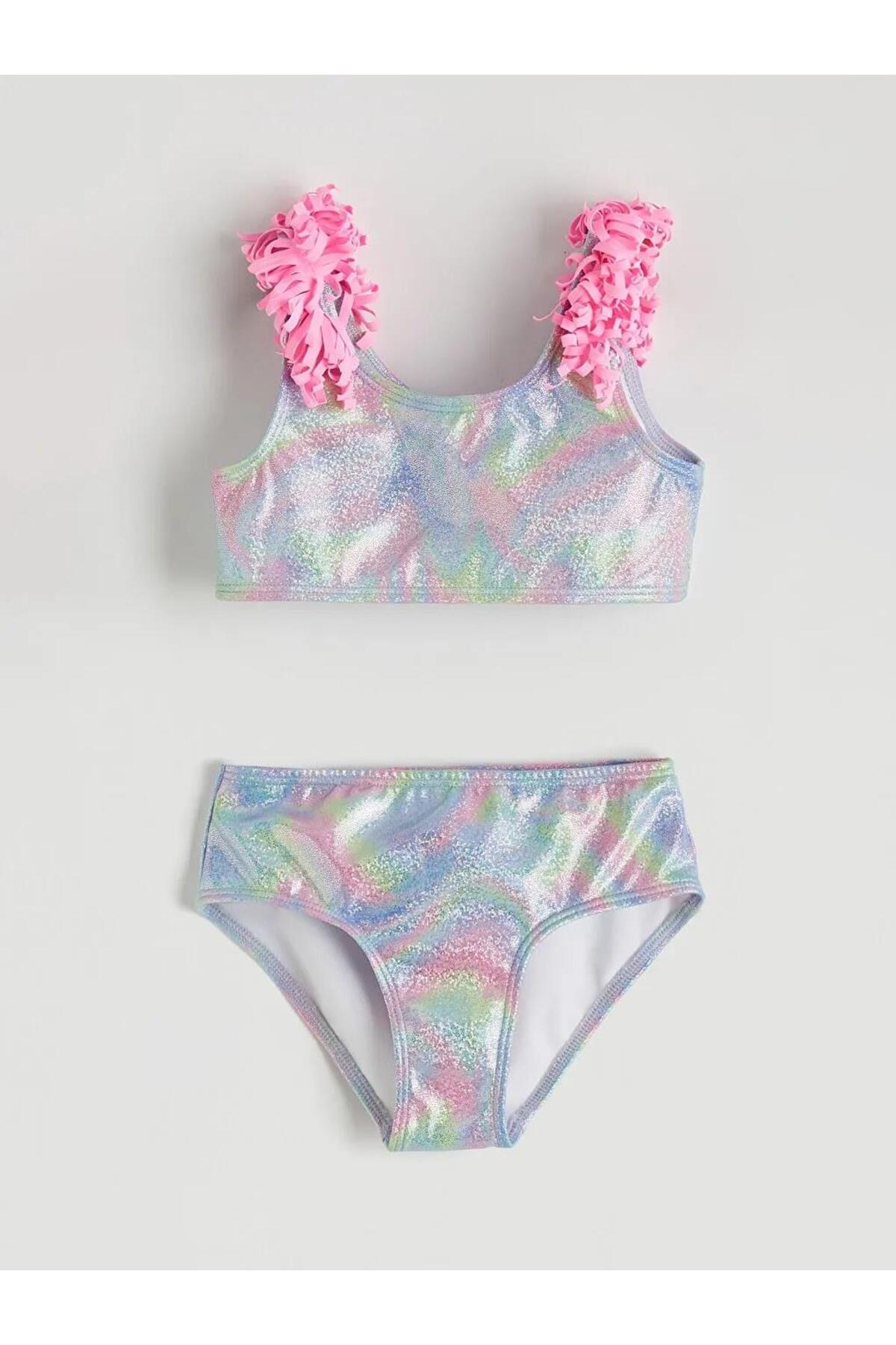 LC Waikiki Kız Çocuk Fırfırlı Bikini Takımı S6EA98C1 - Karışık