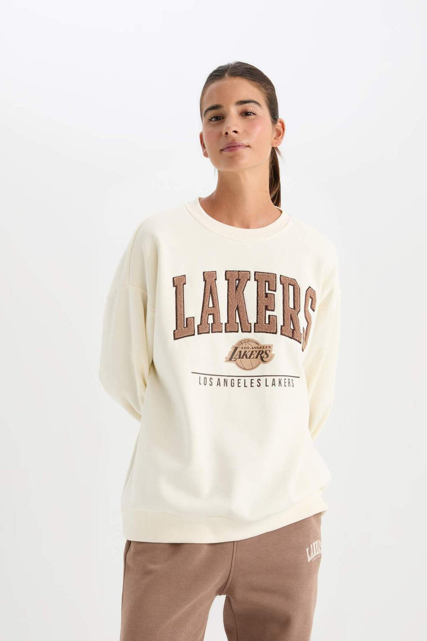 DeFacto Kadın Sweatshirt A9550AX - Ekru