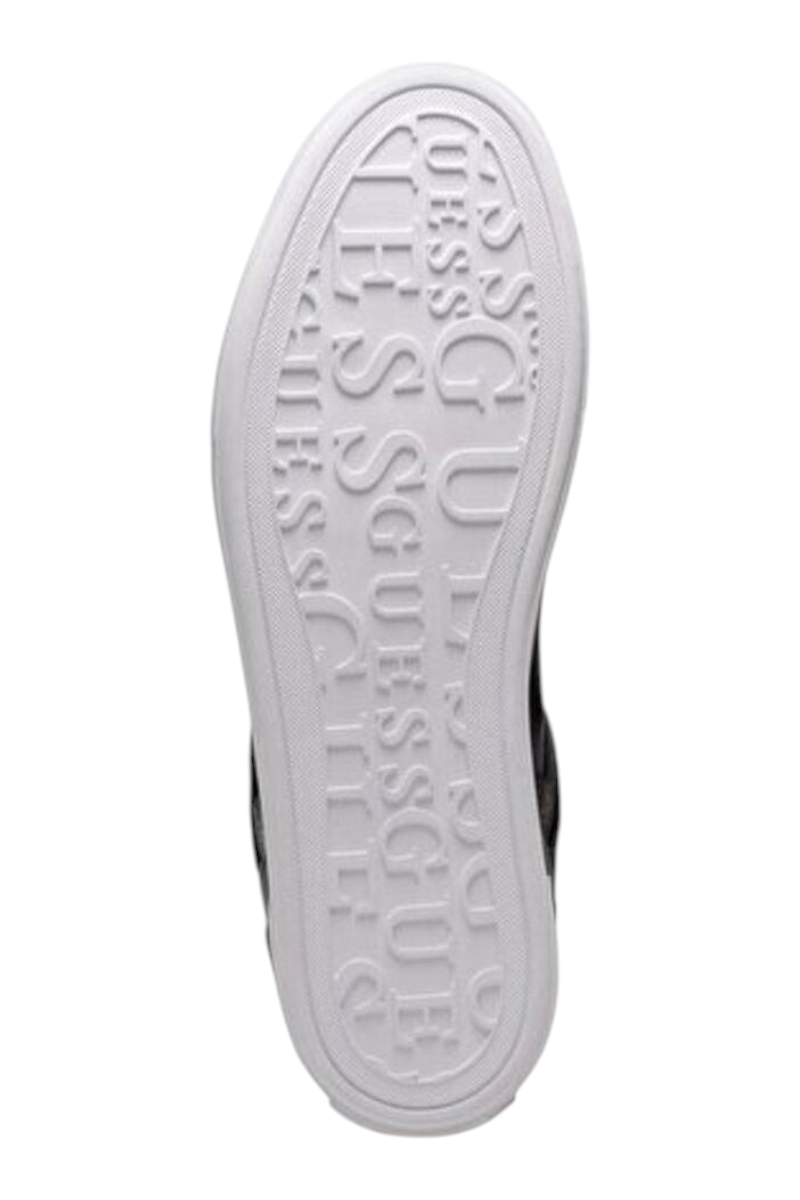 Sporline Guess siyah poliüretan kadın sneaker ayakkabının beyaz taban detayı