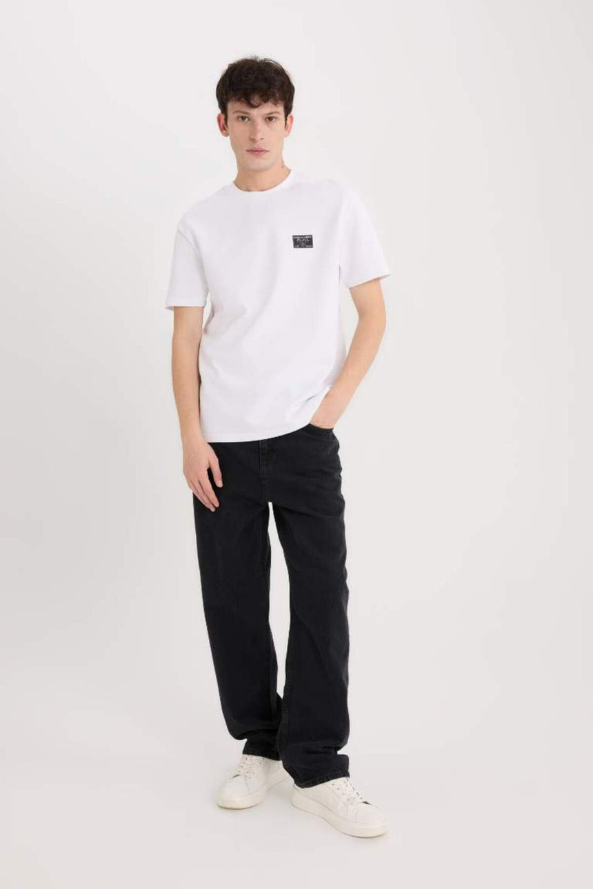 DeFacto D5516AX Erkek T-Shirt - Beyaz