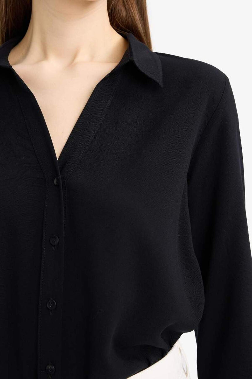 Defacto Kadın Long Sleeve Shirt K4655Az - Siyah