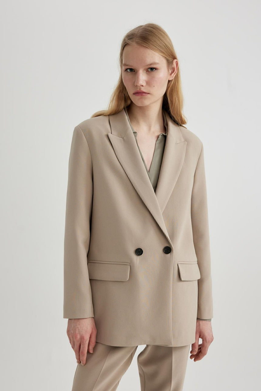 Defacto Kadın Blazer C2457AX - Açık Kahve