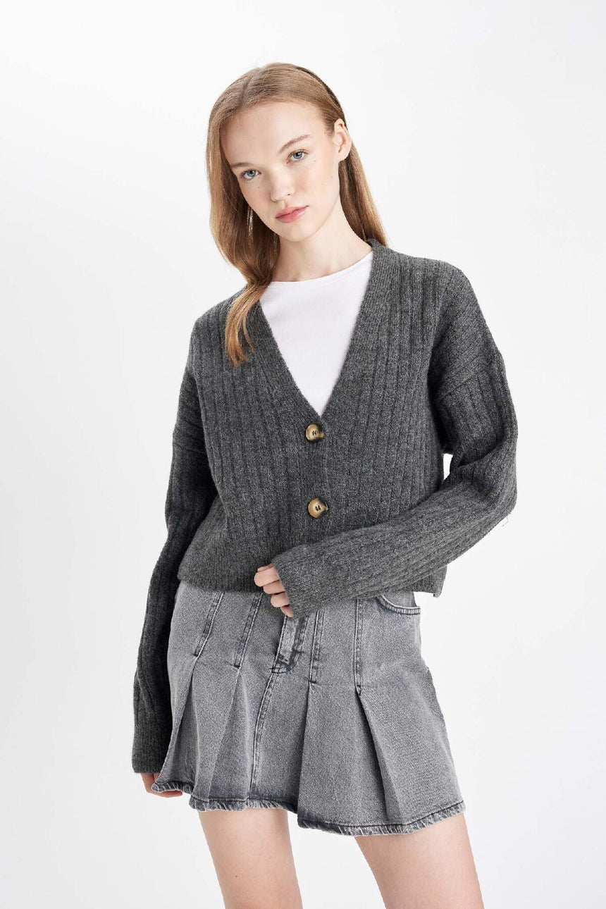 Defacto Kadın Cardigan R1389Az - Antrasit