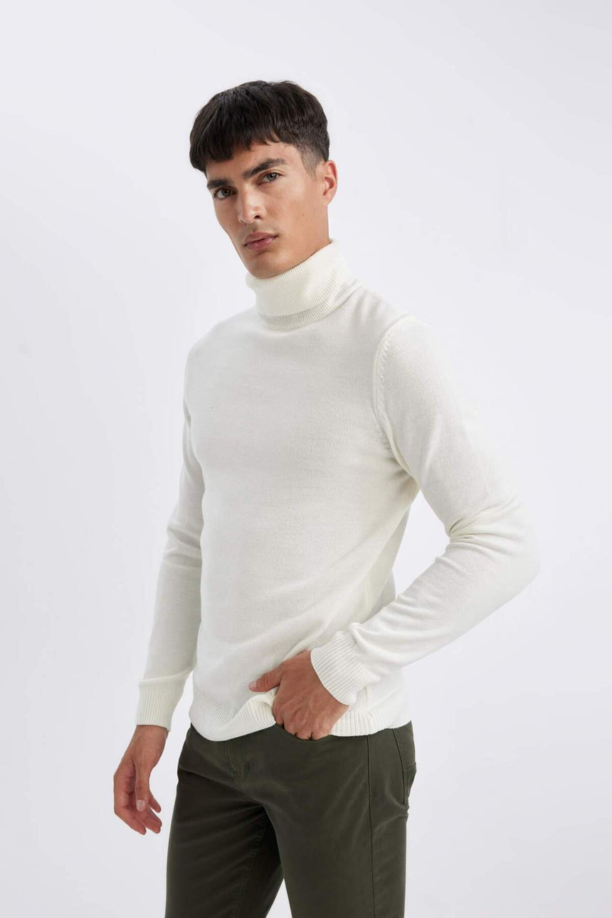 Defacto Erkek Pullover R1124Az - Ekru