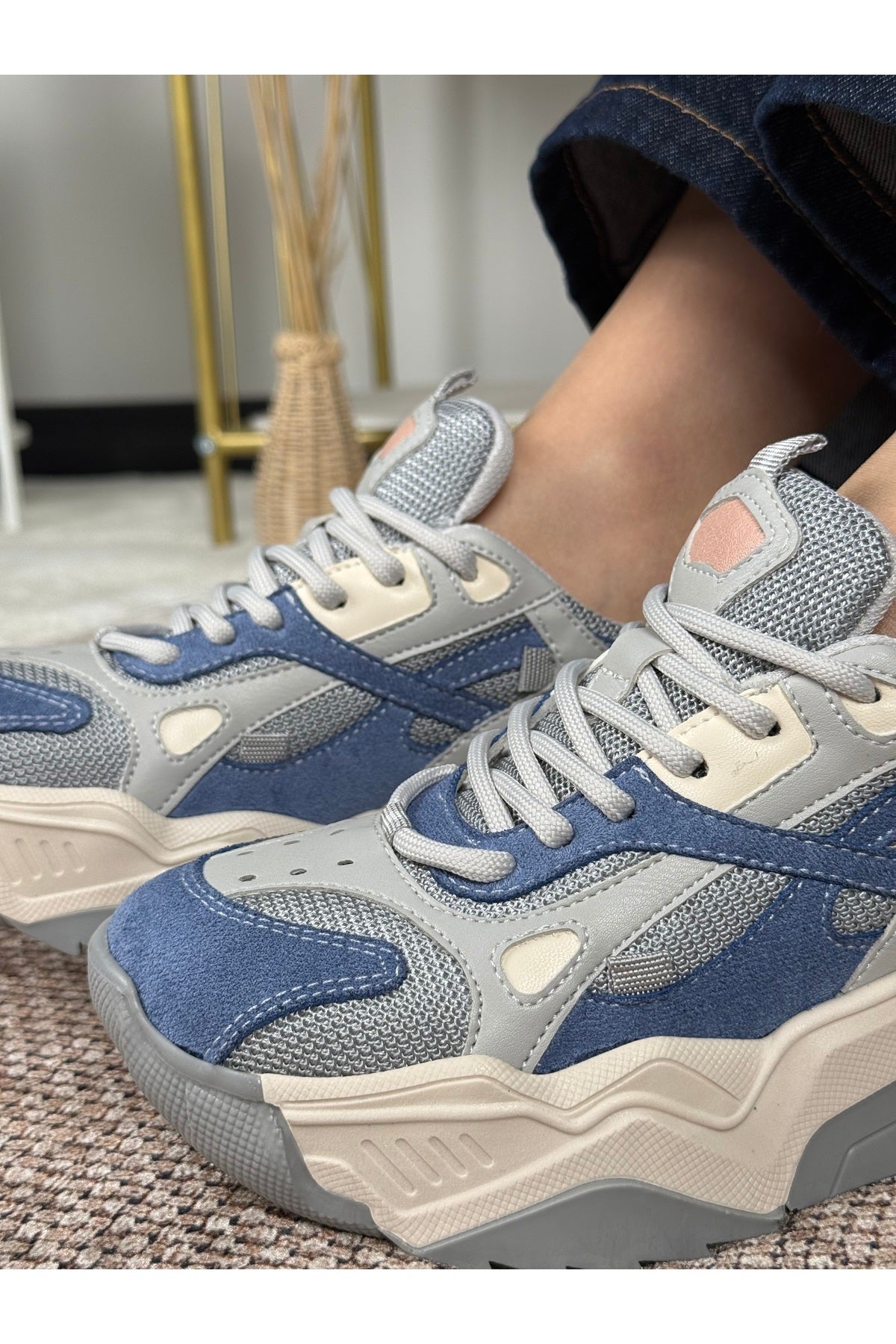 Eysha Noctra Mavi Gri Kadın Sneaker