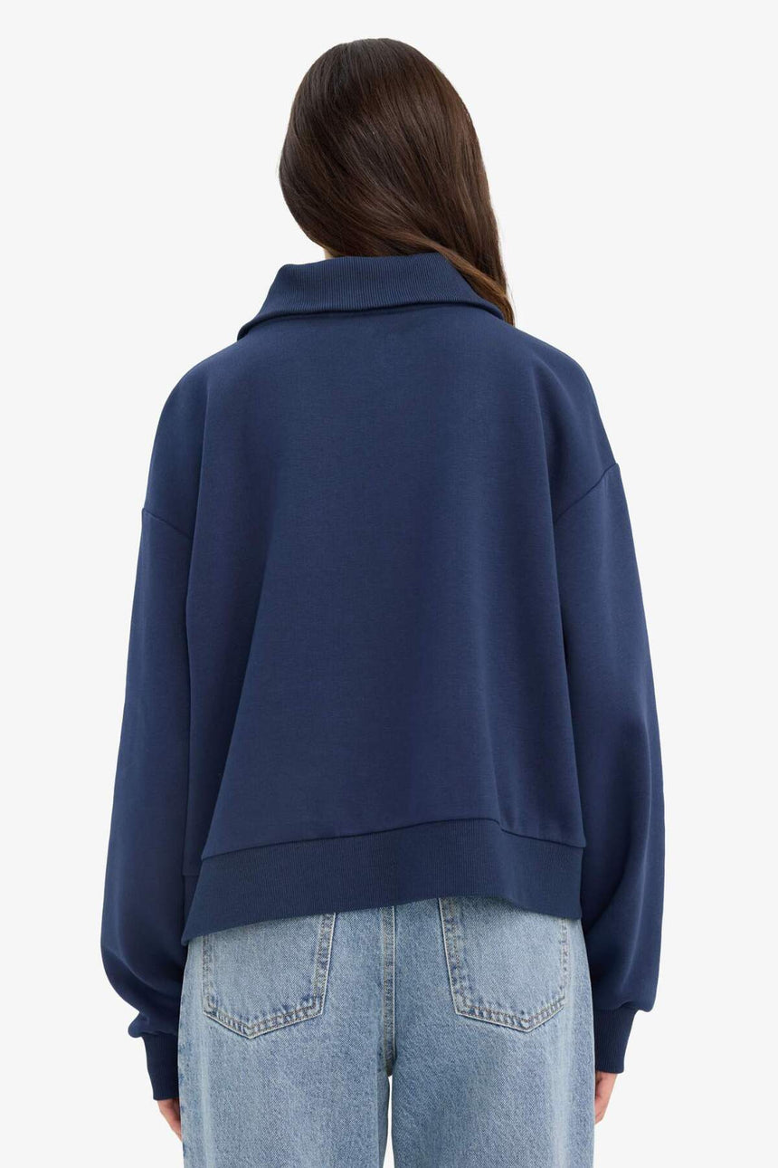 DeFacto Kadın Oversize Sweatshirt G7217AX - Koyu Lacivert