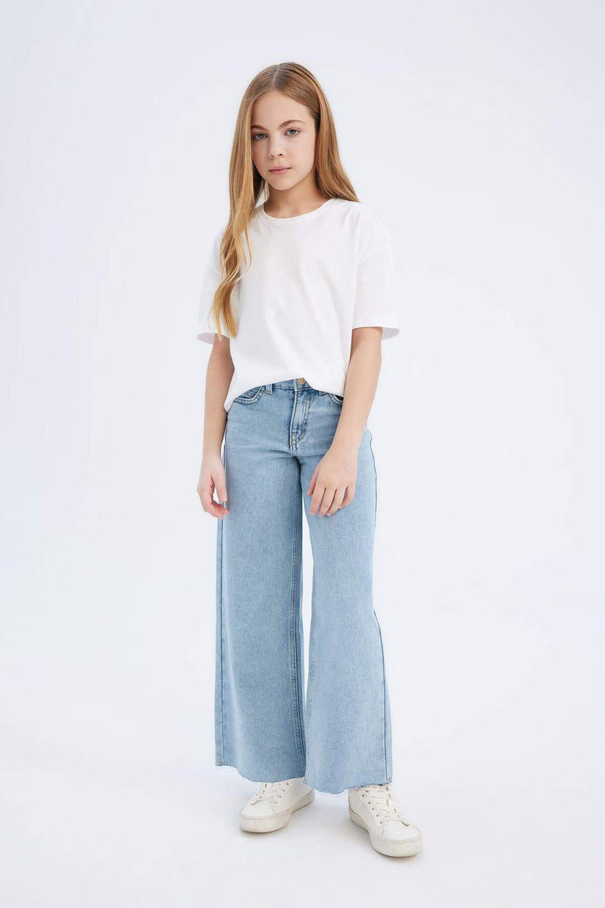 DeFacto Çocuk Wide Leg Jean Pantolon D7092A8 - Açık Mavi