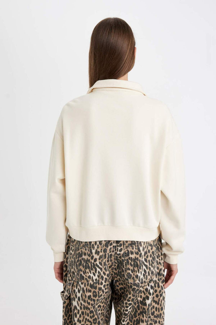 Defacto Kadın Sweat Shirt D5298Ax - Kum Beji