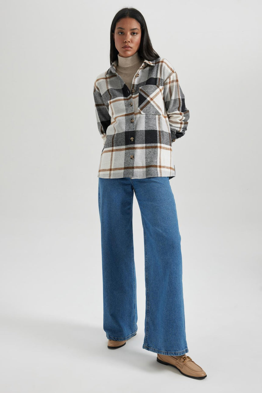 Defacto Kadın Long Sleeve Shirt R3725AZ - Gri