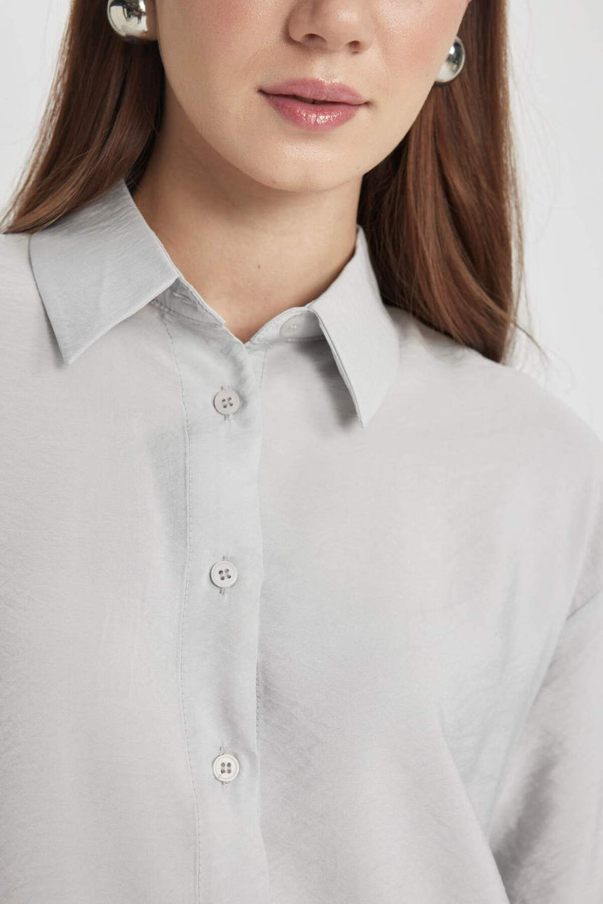 Defacto Kadın Long Sleeve Tunic C0304Ax - Açık Gri