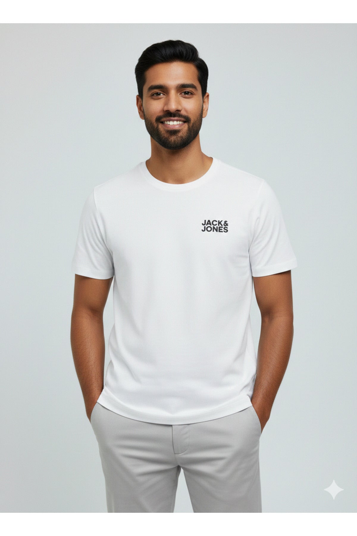 Jack & Jones Corp Logo Erkek T-Shirt 12151955 - Beyaz