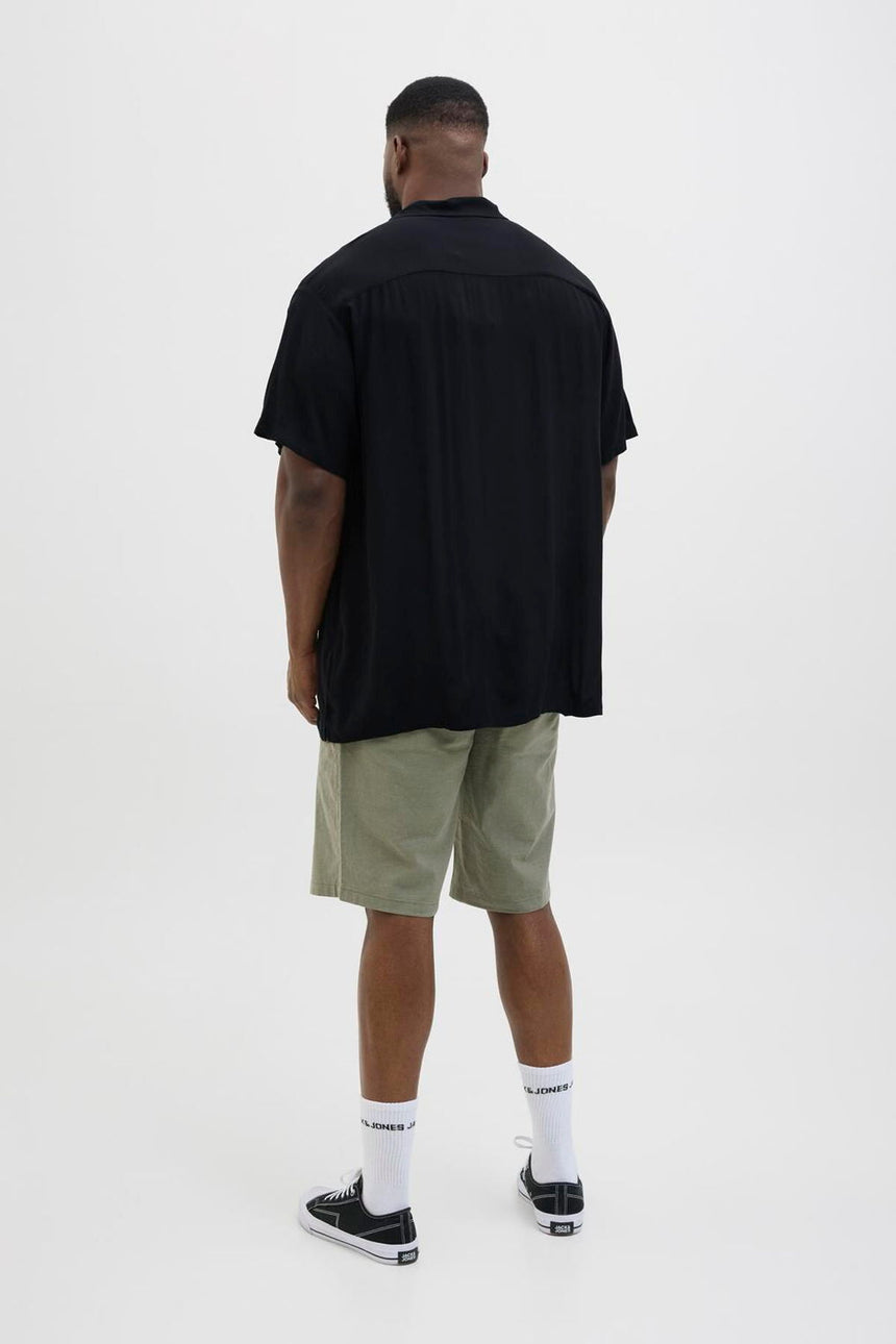 JACK&JONES JJEJEFF SOLID RESORT SHIRT S/S SN PLS 12269094 - Siyah