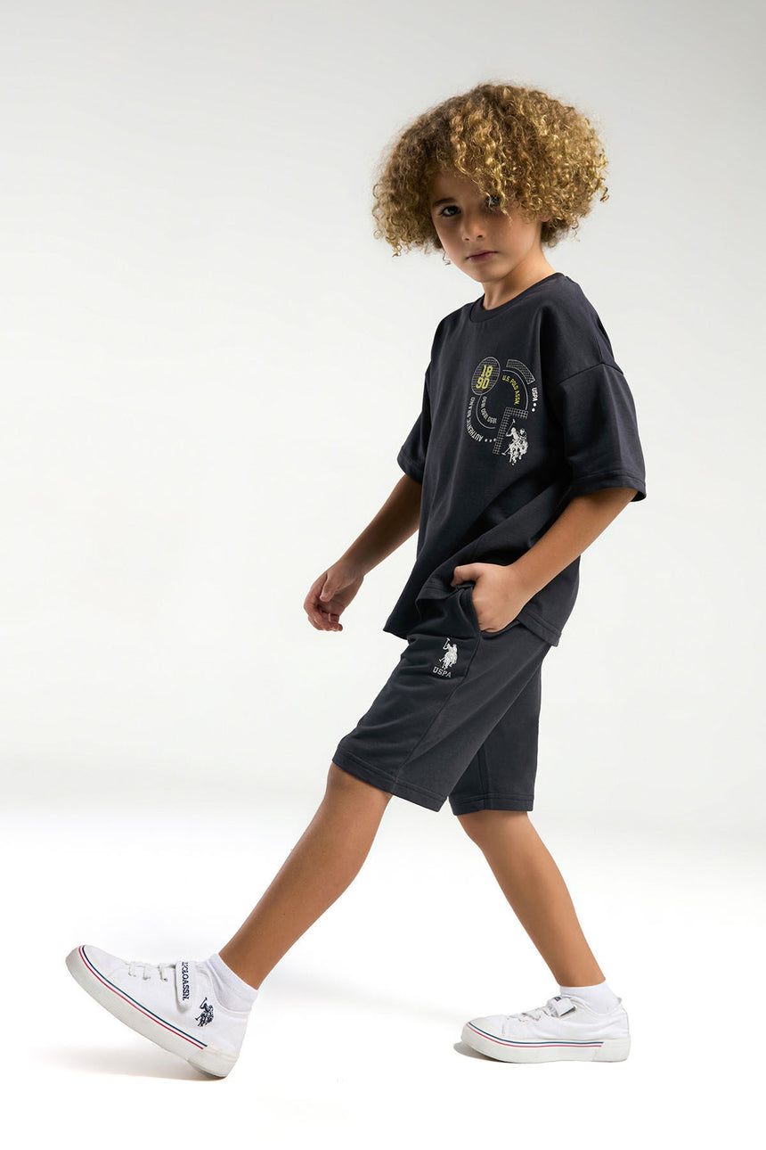 U.S. Polo Assn. Erkek Çocuk Bermuda Takım Us2053-4 - Antrasit