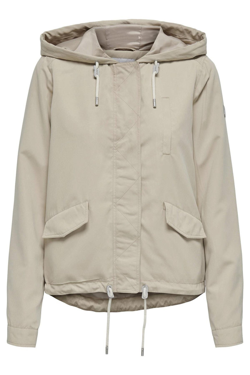 Only 15218613 ONLSKYLAR HOOD SPRING JACKET - Beyaz