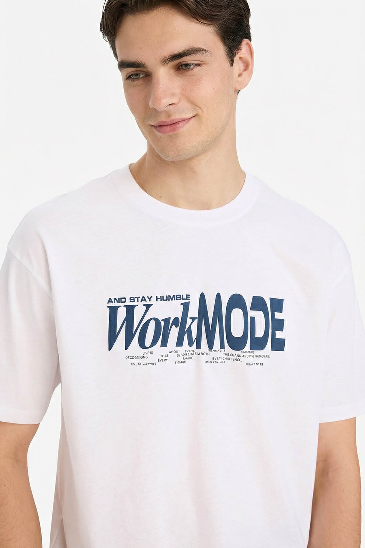 DeFacto Erkek Kısa Kollu T-Shirt F8127AX - Beyaz