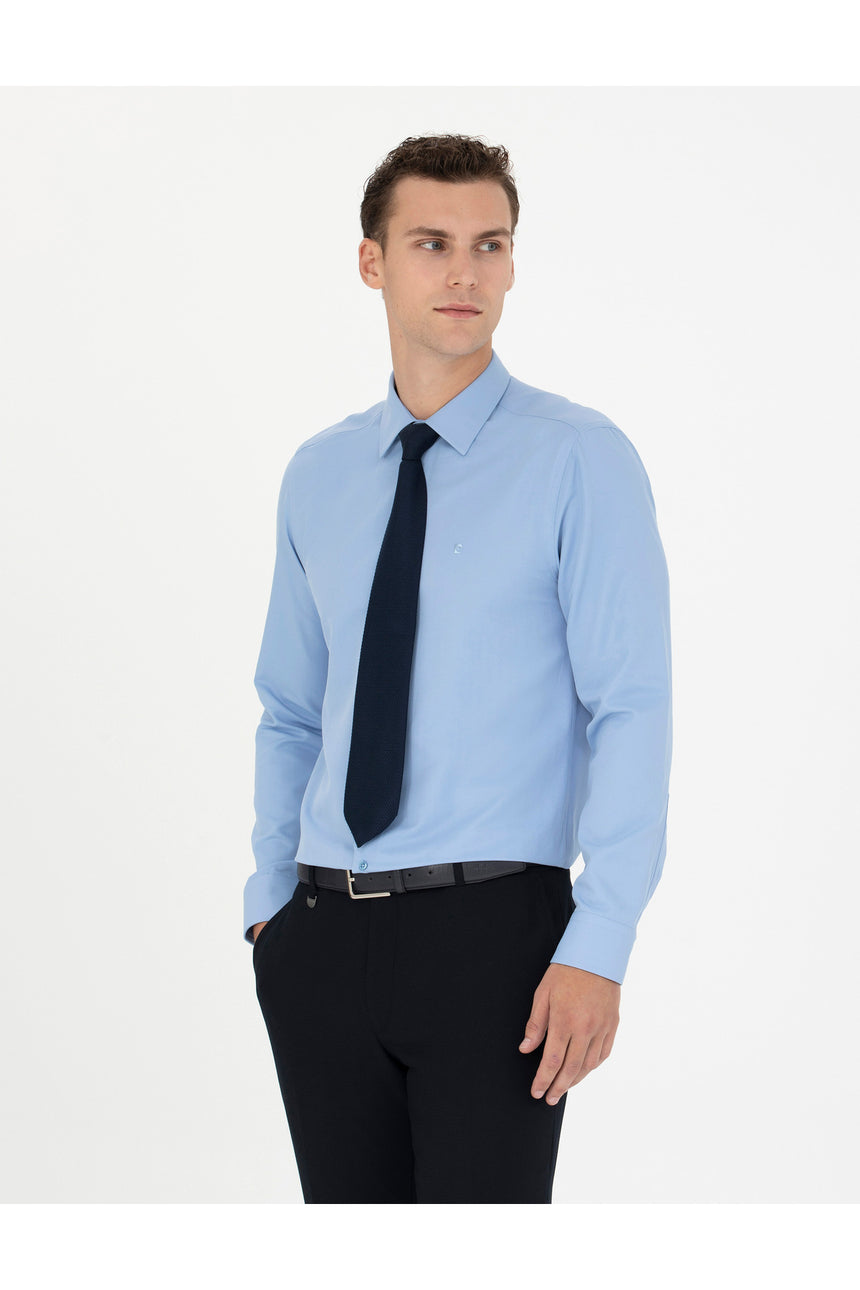pierre cardin erkek dokuma gömlek 1760543 - Mavi