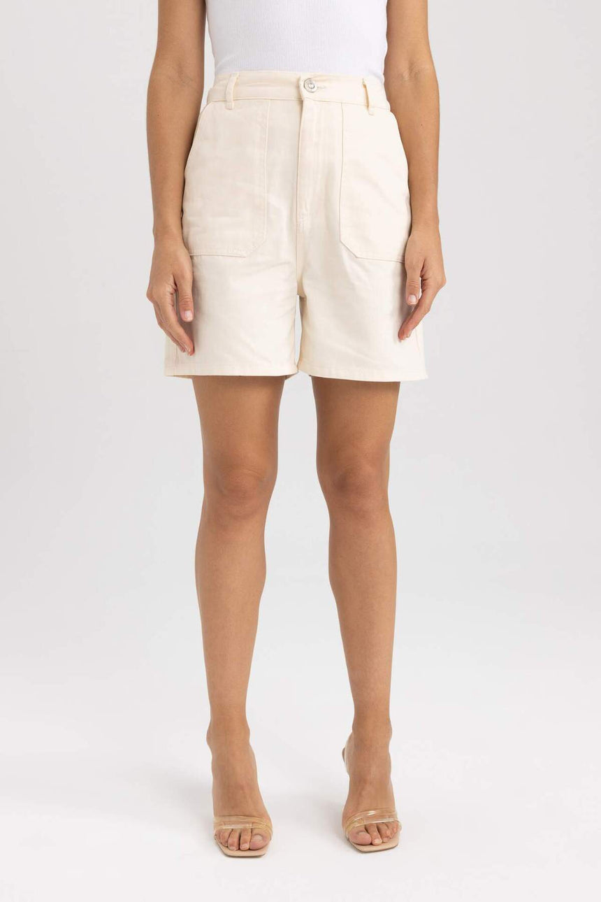 Defacto Kadın Short A8124Ax - Ekru