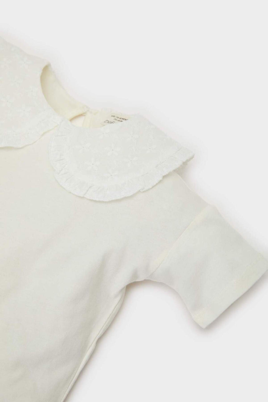 DeFacto Çocuk Kısa Kollu T-Shirt C3982A5 - Ekru