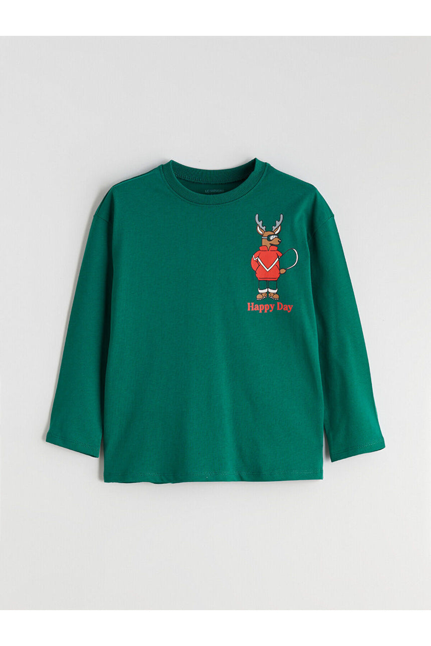 LC Waikiki Çocuk Uzun Kollu T-Shirt W5M770B1 - Gri