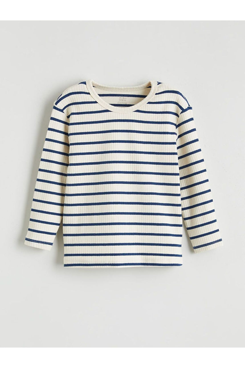 LC Waikiki Çocuk Uzun Kollu T-Shirt W5OE63B1 - Krem