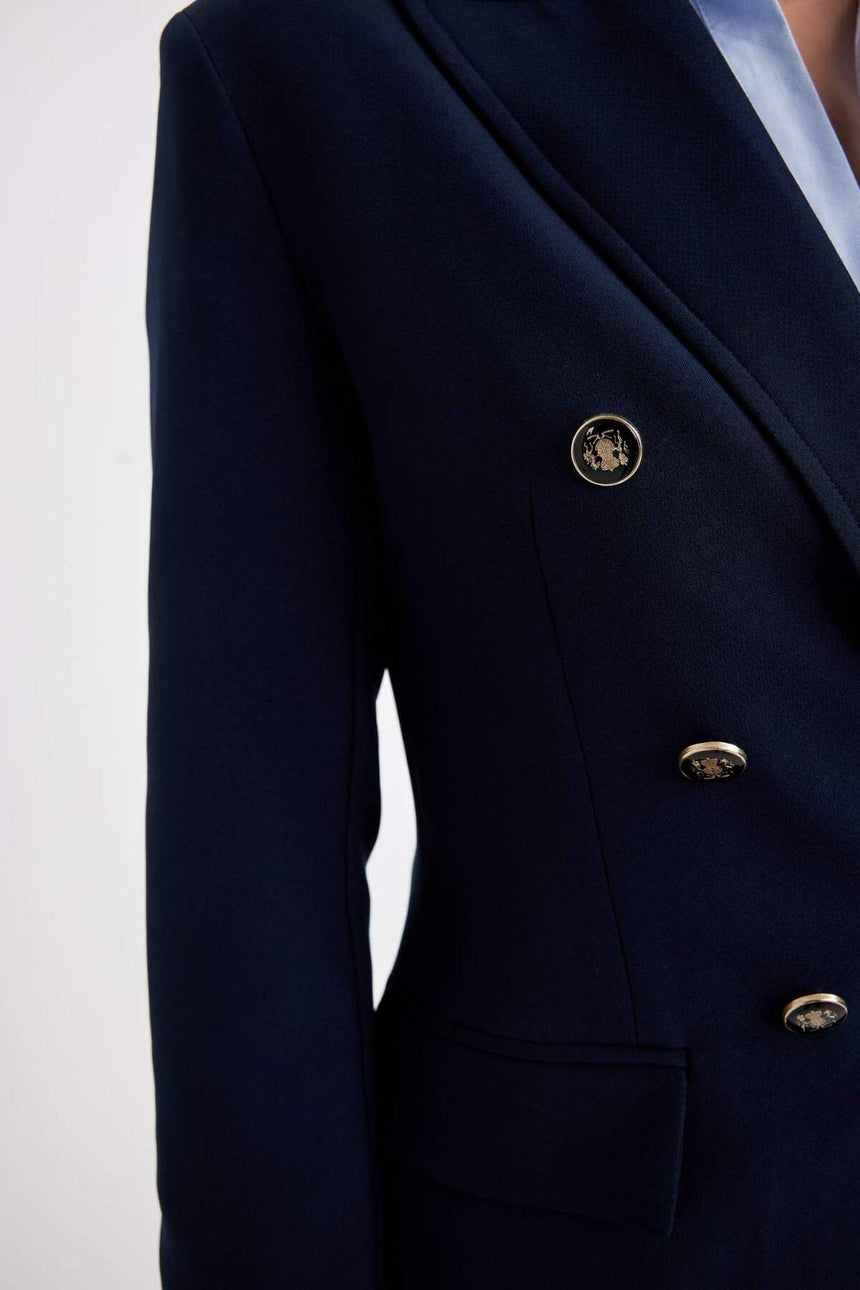 DeFacto Kadın Oversize Blazer Ceket D3155AX - Koyu Lacivert