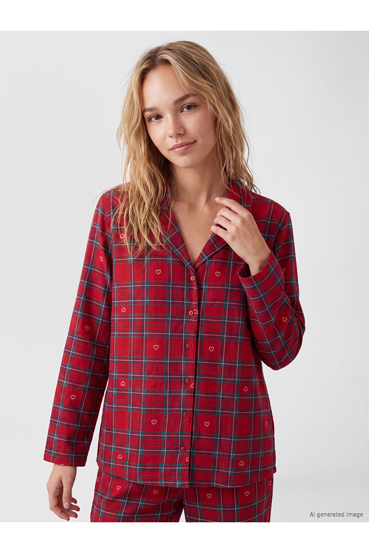 LC Waikiki Kadın Pijama Takımı W6P698D8 - Kırmızı