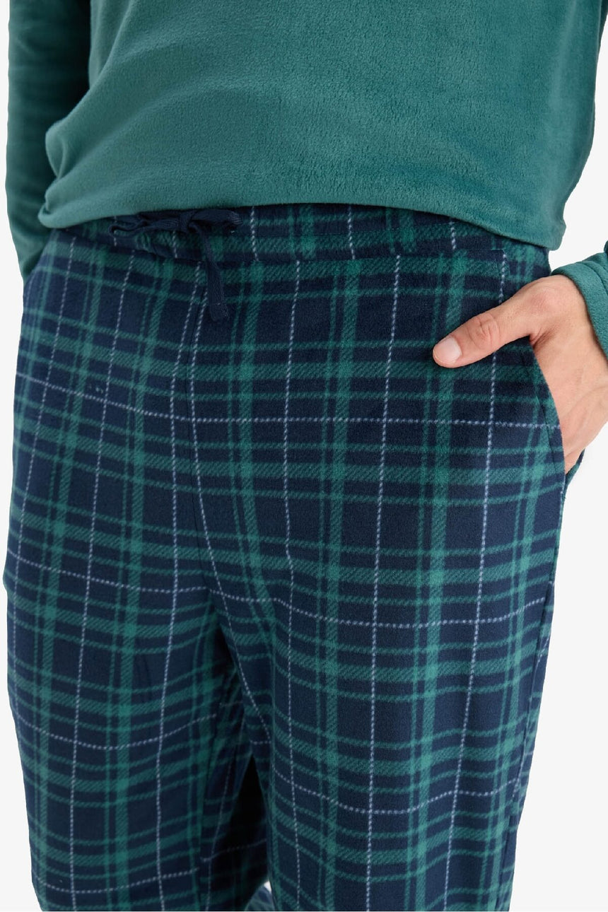 DeFacto Erkek Pijama Takımı D0047AX - Yeşil