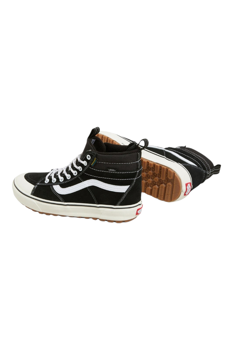 Sporline Vans Mte siyah beyaz su geçirmez unisex sneaker, yüksek bilekli tasarım ve tırtıklı kauçuk taban