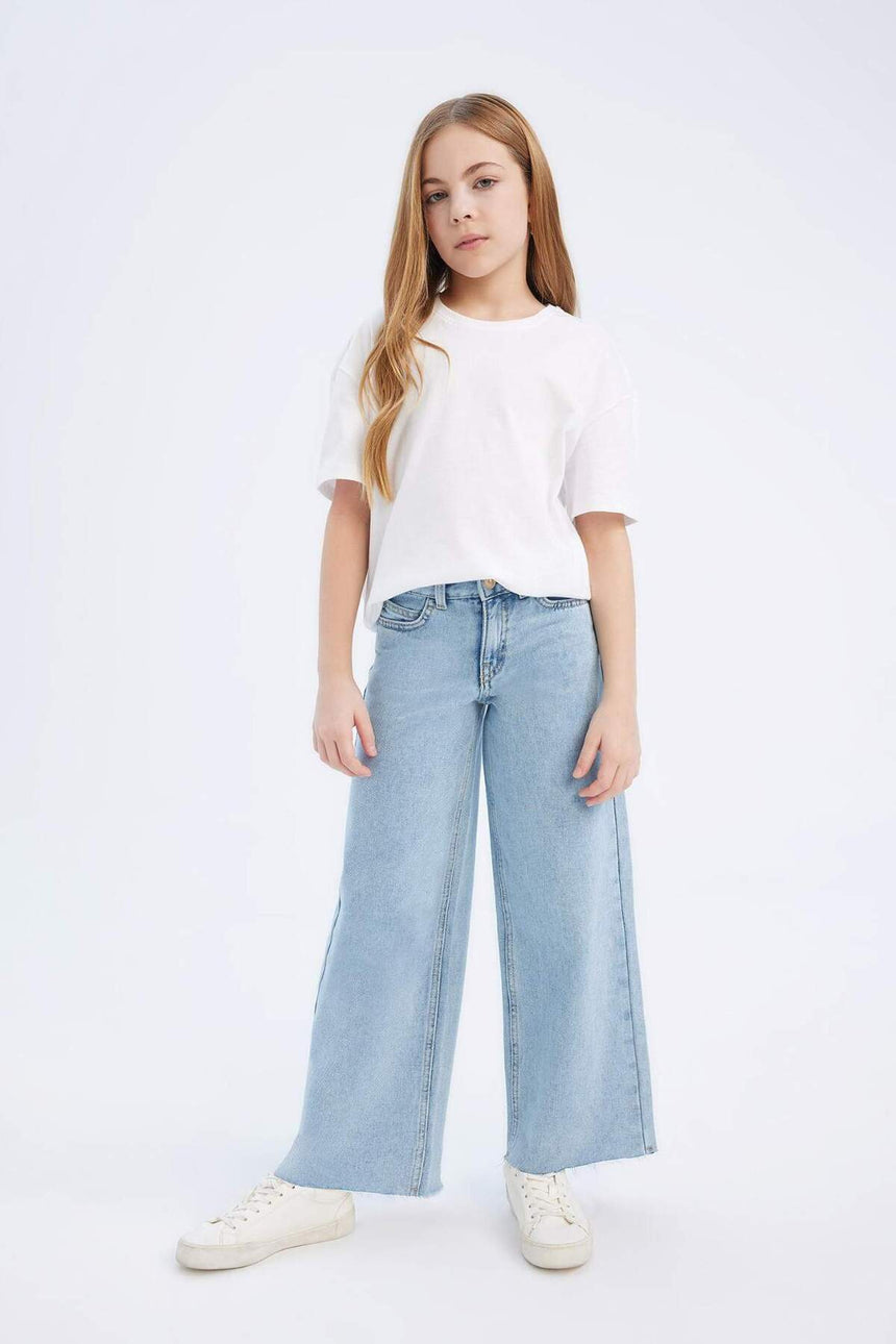DeFacto Çocuk Wide Leg Jean Pantolon D7092A8 - Açık Mavi