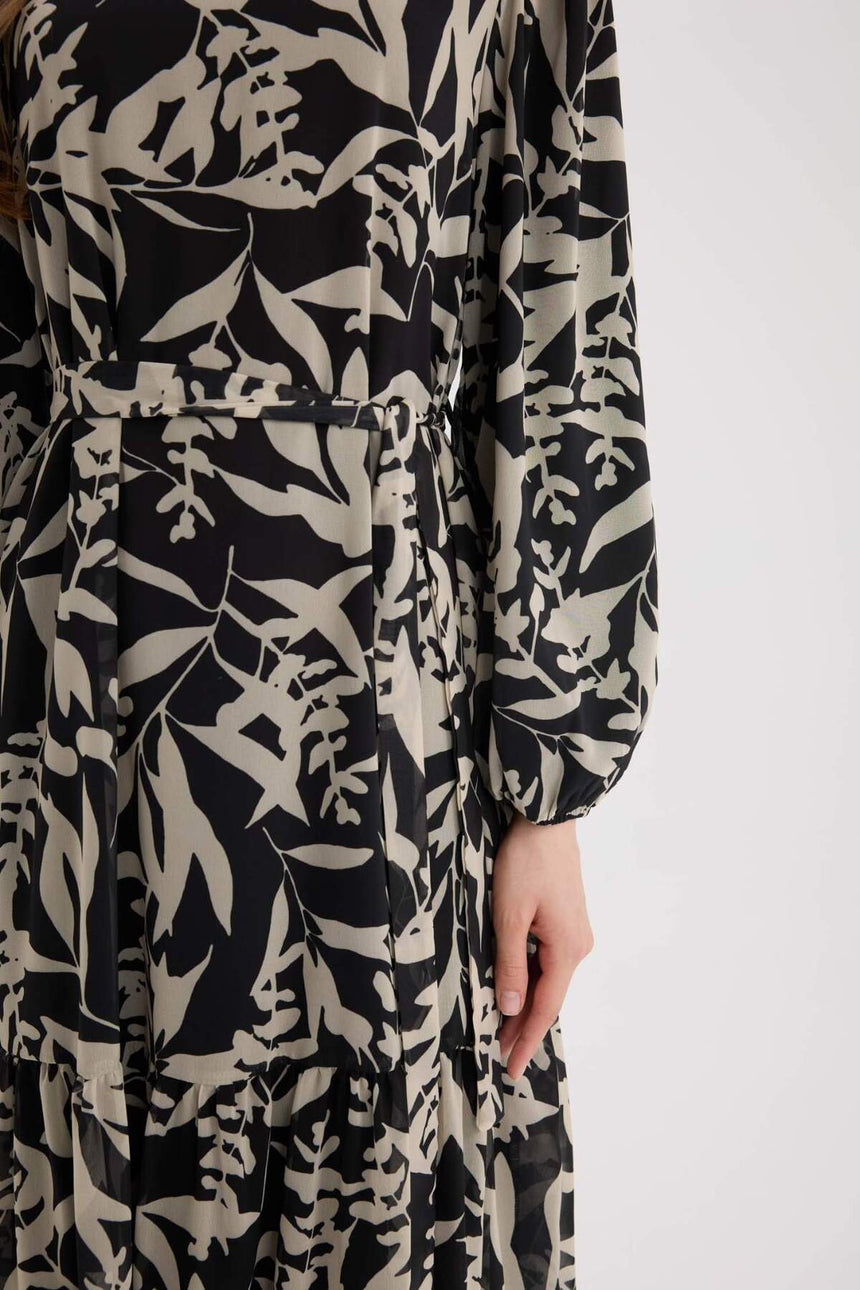 Defacto Kadın Long Sleeve Woven Dress E5453Ax - Siyah