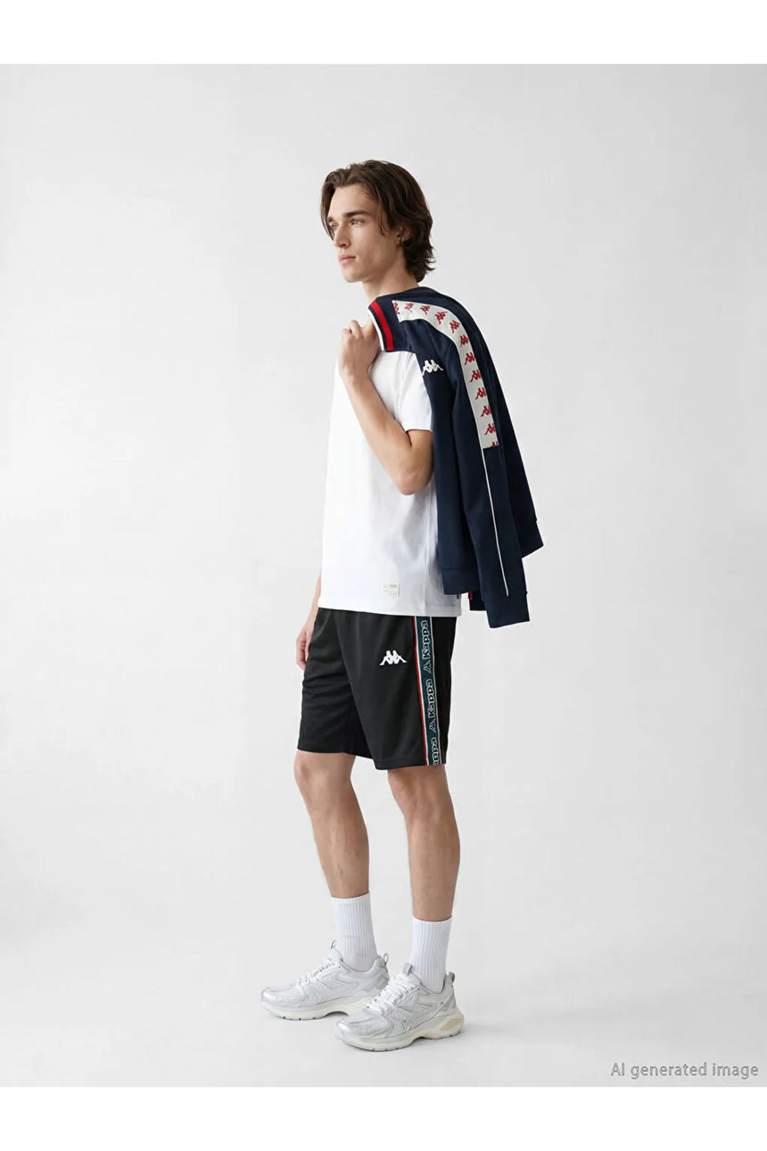 LC Waikiki Erkek Kappa Baskılı Spor Şort S6NB07B8 - Siyah