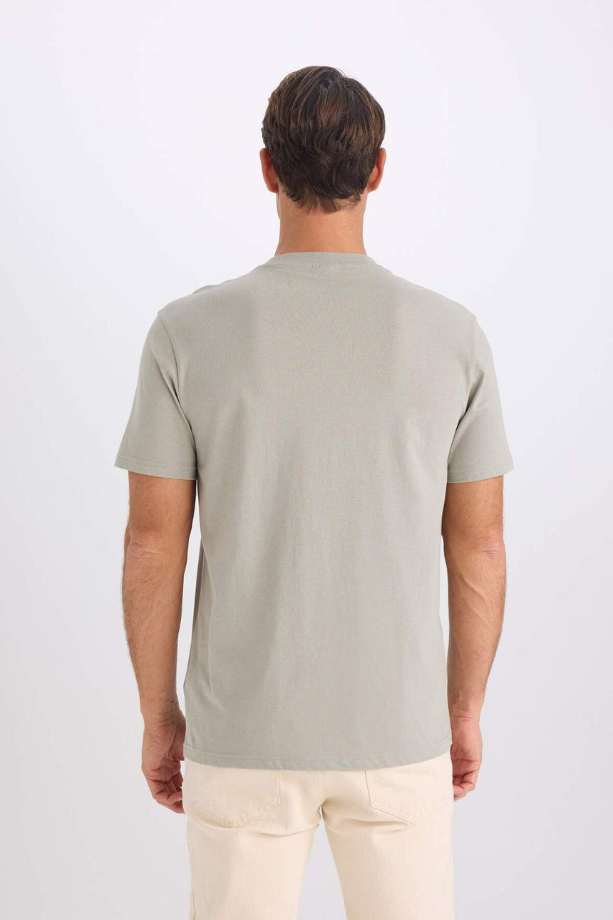 DeFacto V7699AZ Erkek T-Shirt - Açık Haki Yeşili