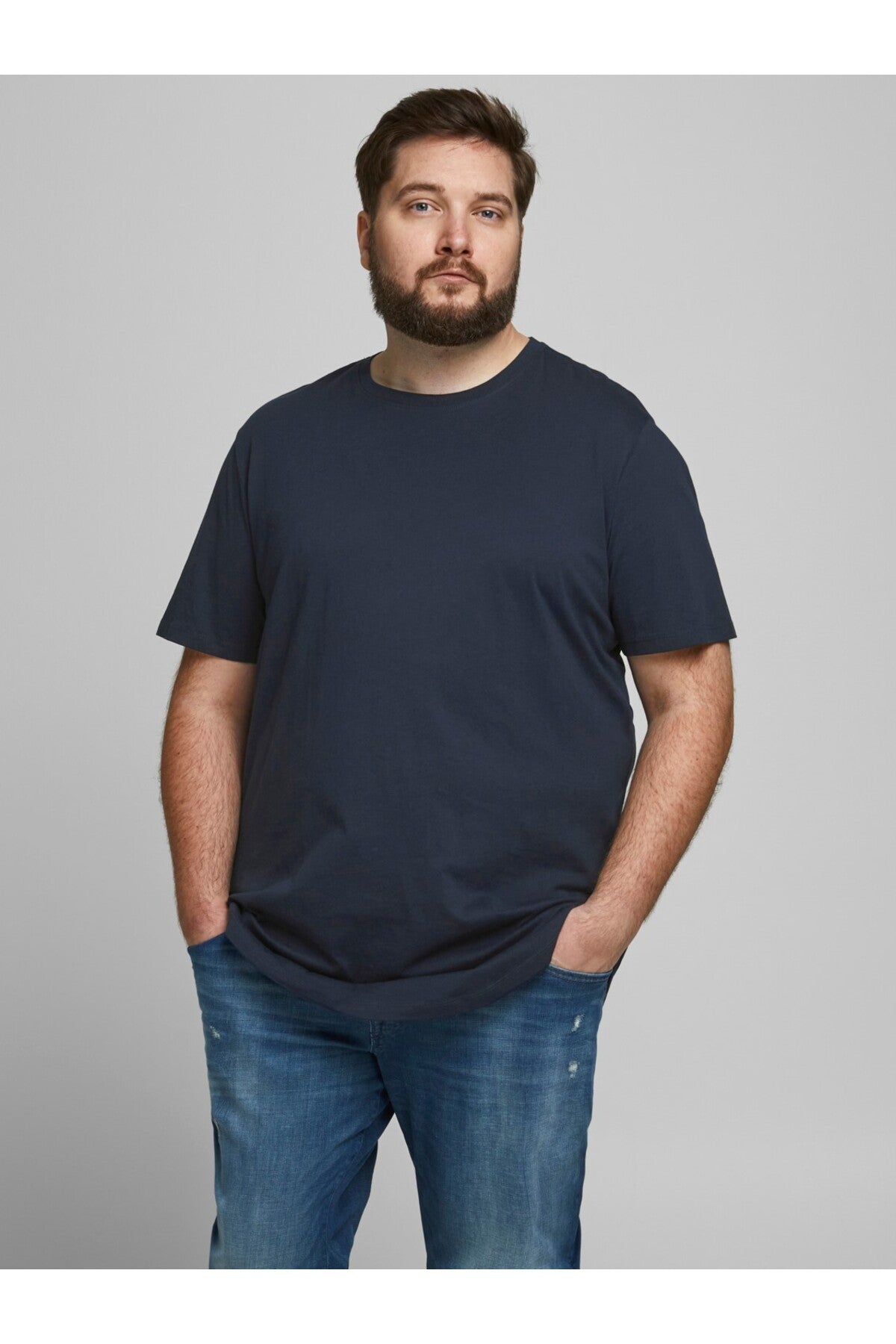 Jack & Jones Noa Erkek Büyük Beden T-Shirt 12184933 - Koyu Lacivert