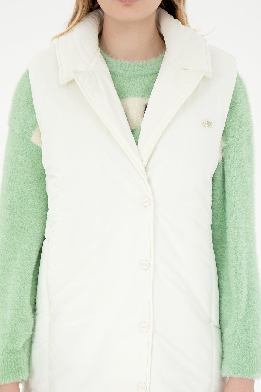 US POLO ASSN BAYAN DOKUMA YELEK 1939752 - Krem