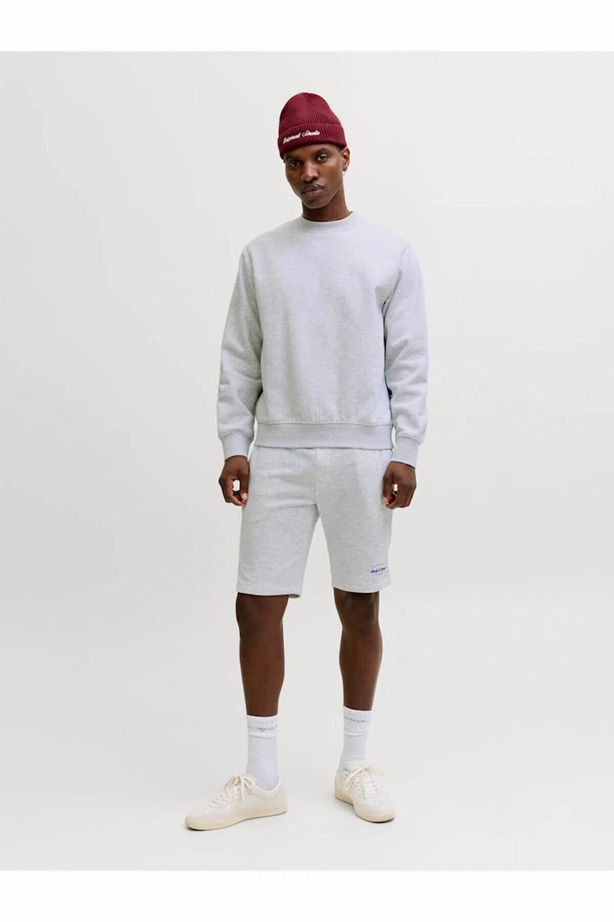 Jack & Jones Gordon Brandon Erkek Sweat Şort 12292136 - Mavi